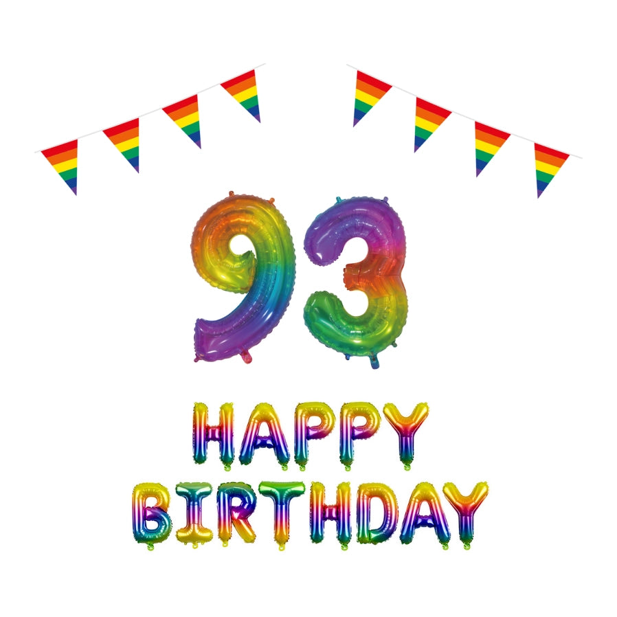 93 jaar Verjaardag Versiering Pakket Regenboog