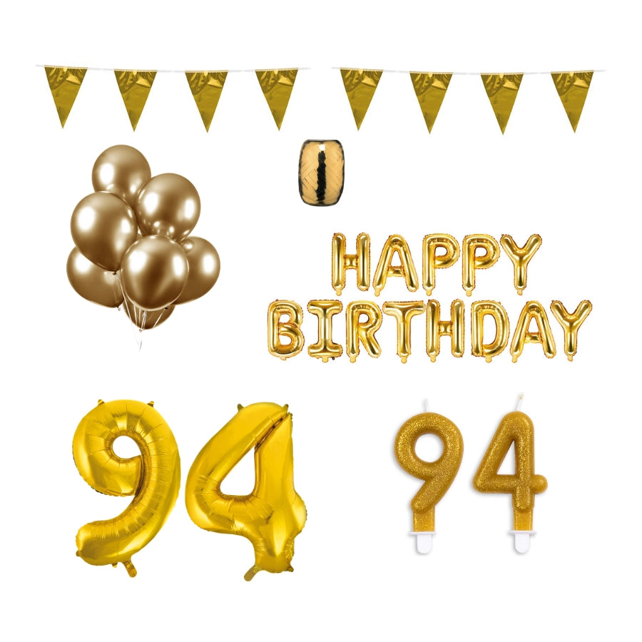 94 jaar Verjaardag Versiering Pakket Goud