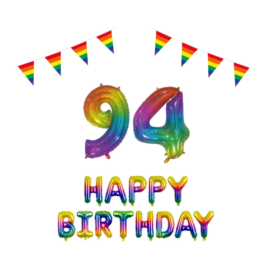 94 jaar Verjaardag Versiering Pakket Regenboog
