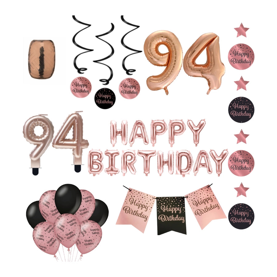 94 jaar Verjaardag Versiering Pakket Rose Gold