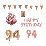 94 jaar Verjaardag Versiering Pakket Rosé Goud