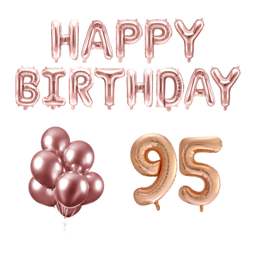 95 jaar Verjaardag Versiering Ballon Pakket rosé goud