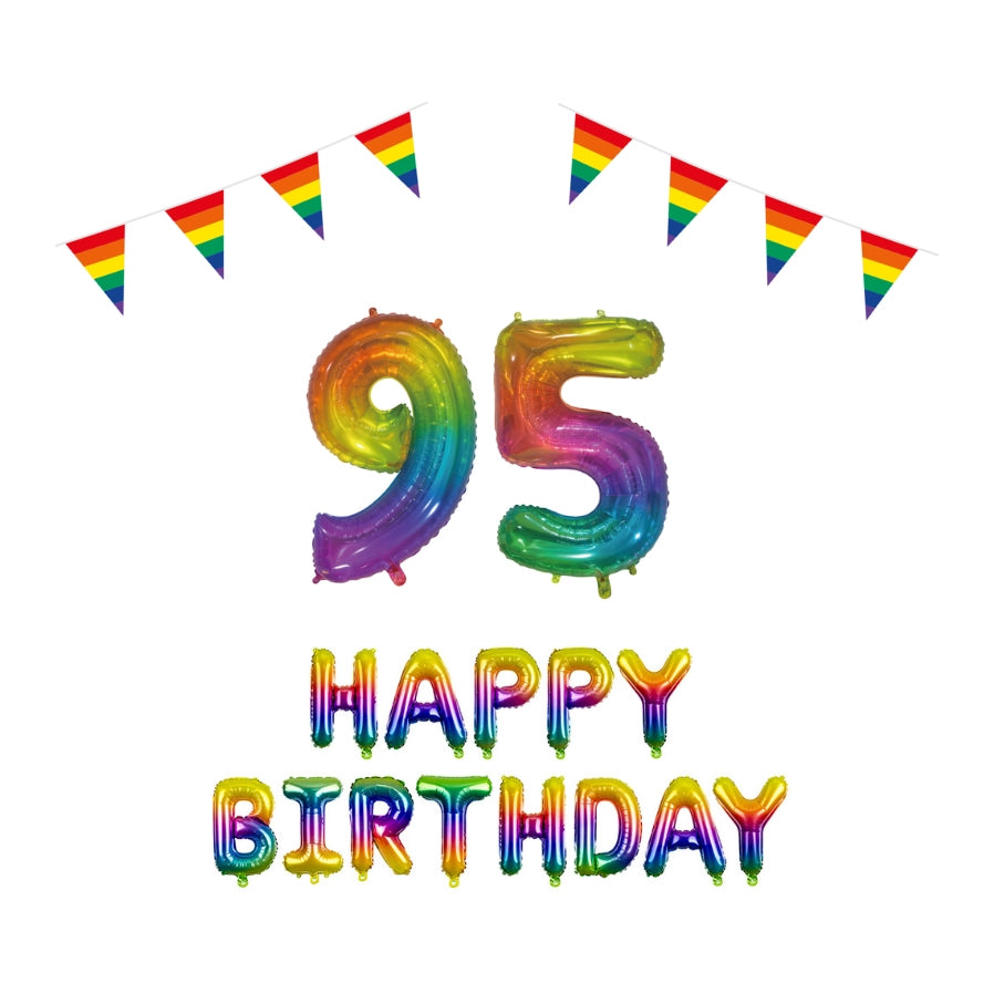 95 jaar Verjaardag Versiering Pakket Regenboog