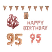95 jaar Verjaardag Versiering Pakket Rosé Goud