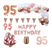 95 jaar Verjaardag Versiering Pakket Rosé goud XL