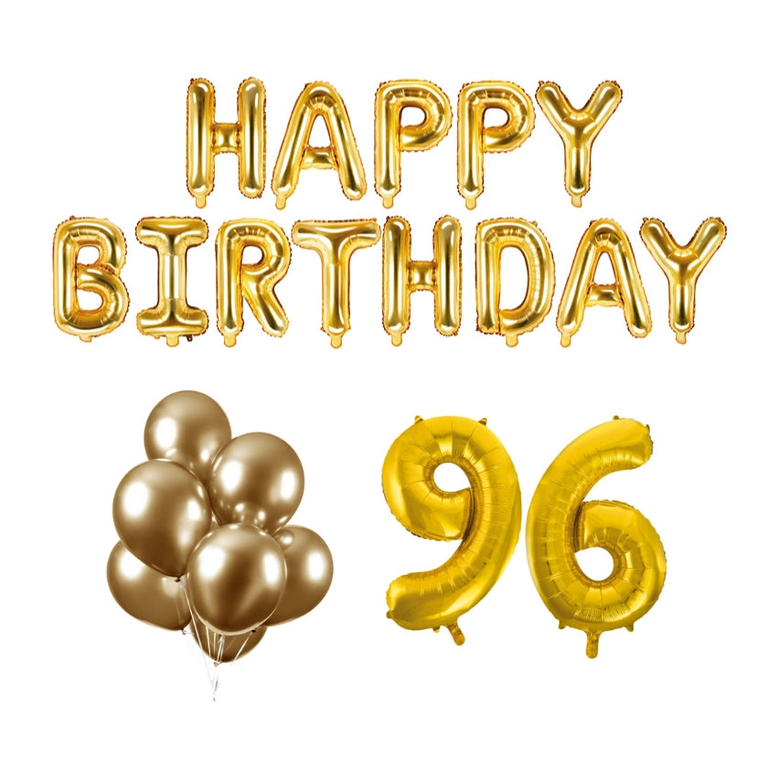 96 jaar Verjaardag Versiering Ballon Pakket Goud