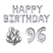 96 jaar Verjaardag Versiering Ballon Pakket zilver