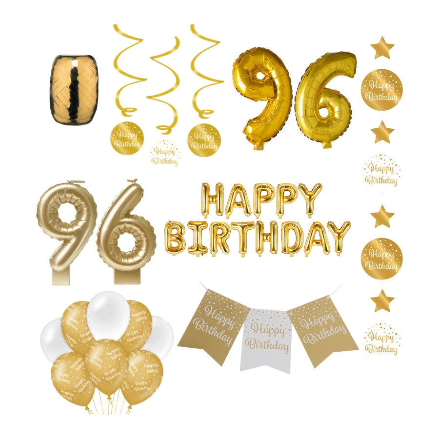 96 jaar Verjaardag Versiering Pakket Gold