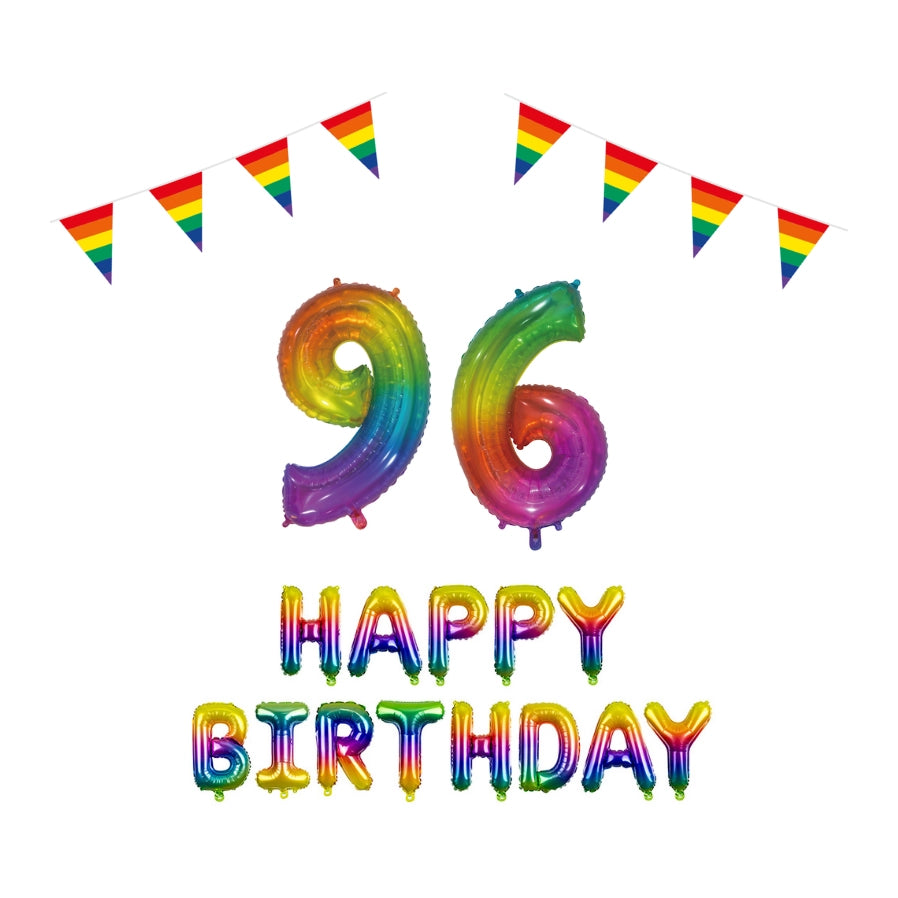96 jaar Verjaardag Versiering Pakket Regenboog