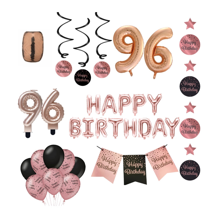 96 jaar Verjaardag Versiering Pakket Rose Gold