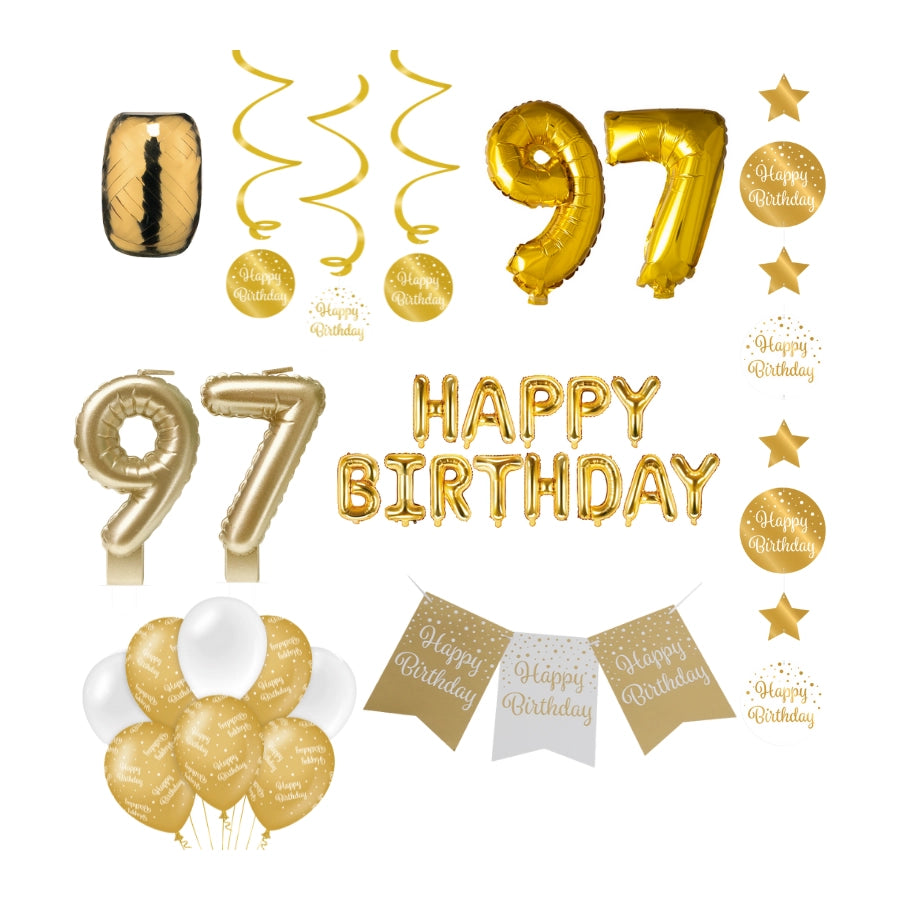 97 jaar Verjaardag Versiering Pakket Gold