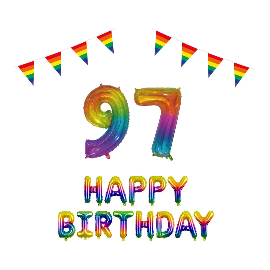 97 jaar Verjaardag Versiering Pakket Regenboog
