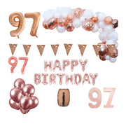 97 jaar Verjaardag Versiering Pakket Rosé goud XL