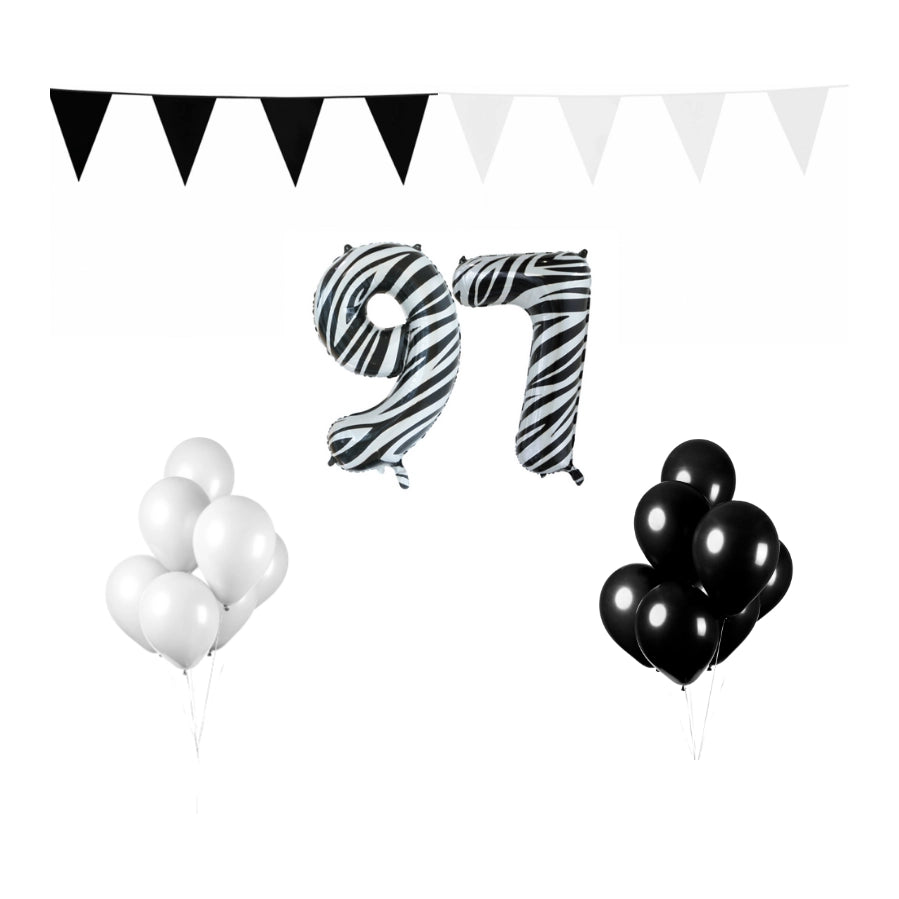 97 jaar Verjaardag Versiering Pakket Zebra
