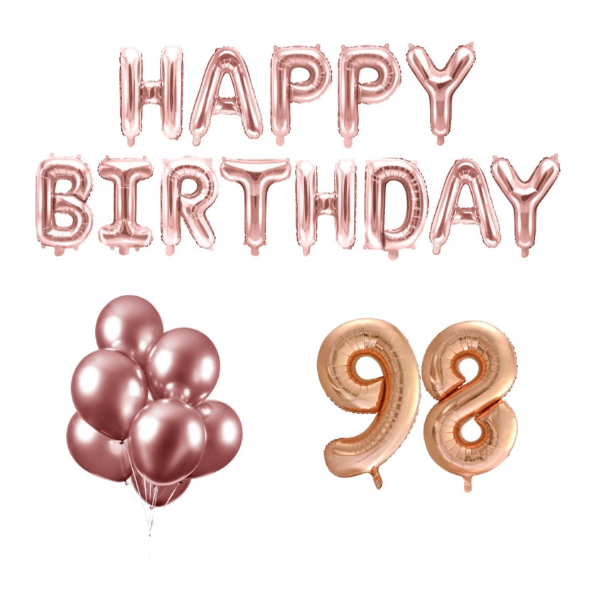 98 jaar Verjaardag Versiering Ballon Pakket rosé goud