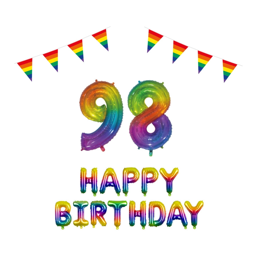 98 jaar Verjaardag Versiering Pakket Regenboog