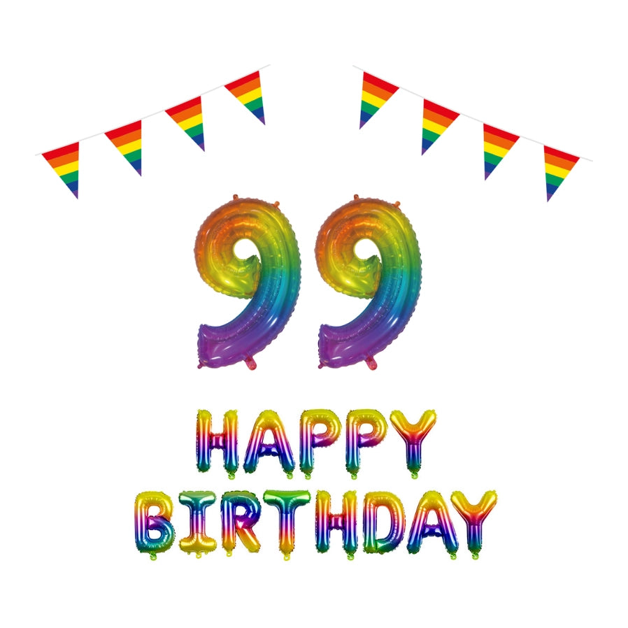 99 jaar Verjaardag Versiering Pakket Regenboog