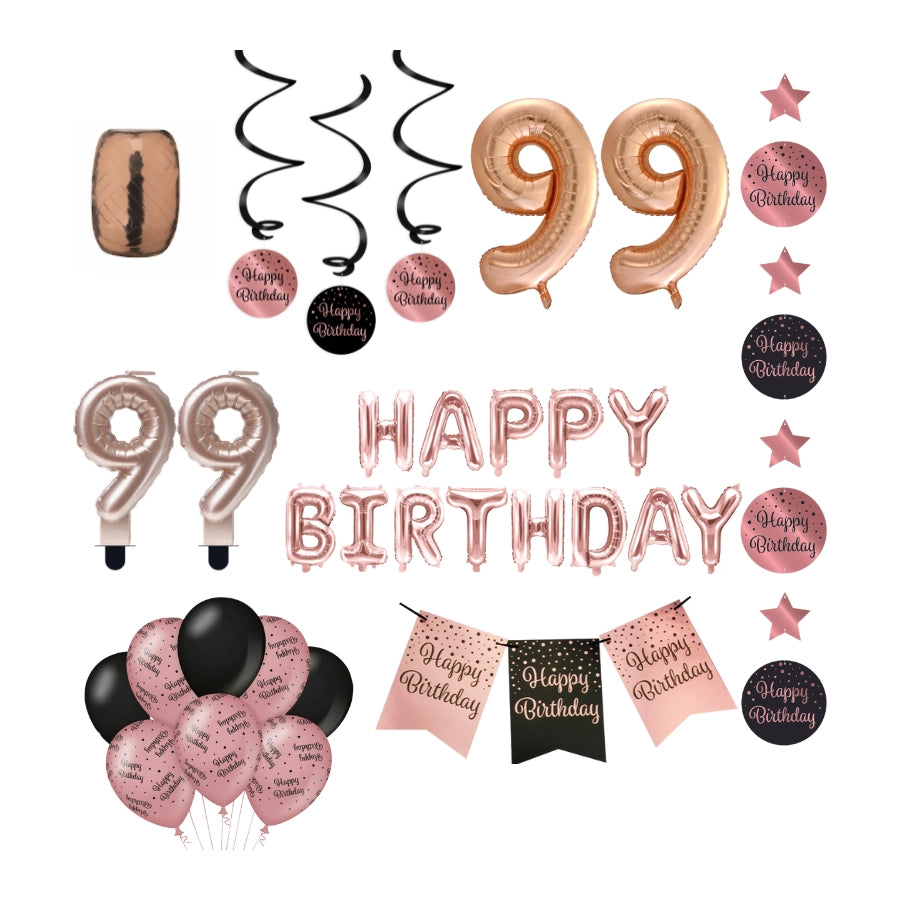 99 jaar Verjaardag Versiering Pakket Rose Gold