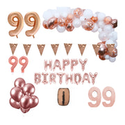 99 jaar Verjaardag Versiering Pakket Rosé goud XL