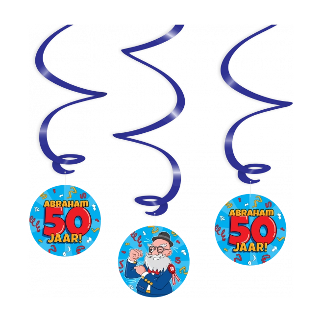 Abraham Cartoon - Swirl decoratie - 3 stuks