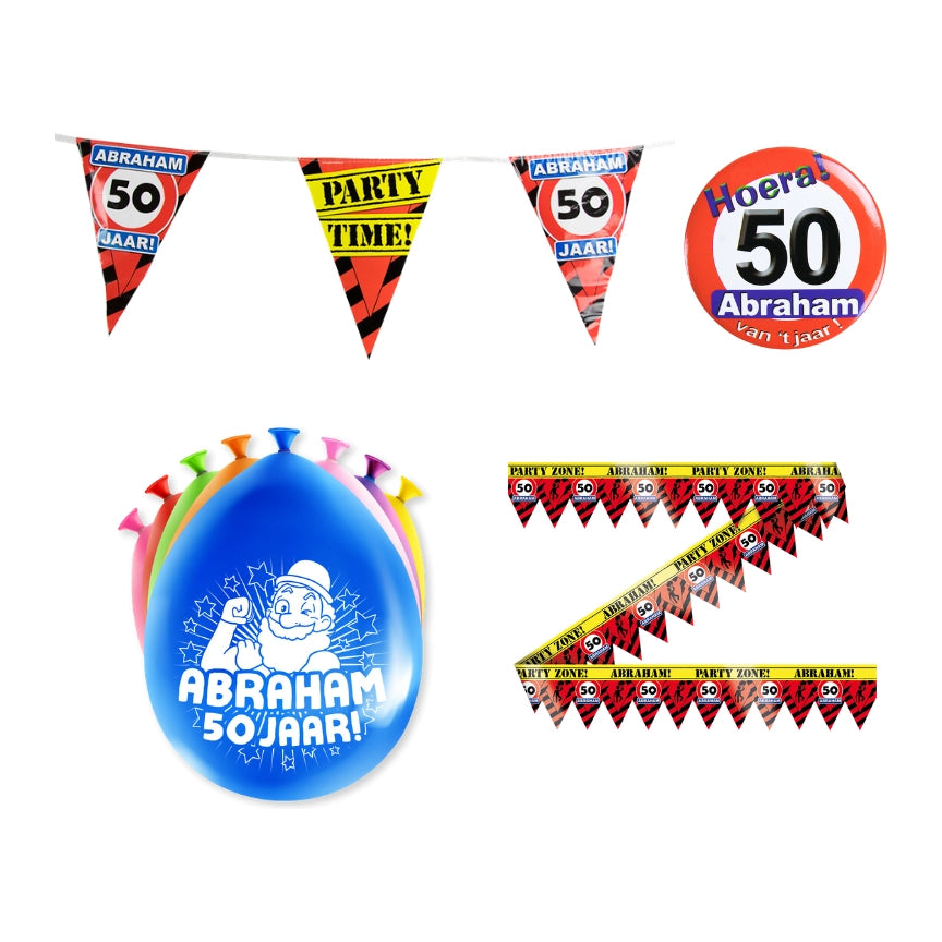 Abraham verjaardag versiering pakket verkeersbord