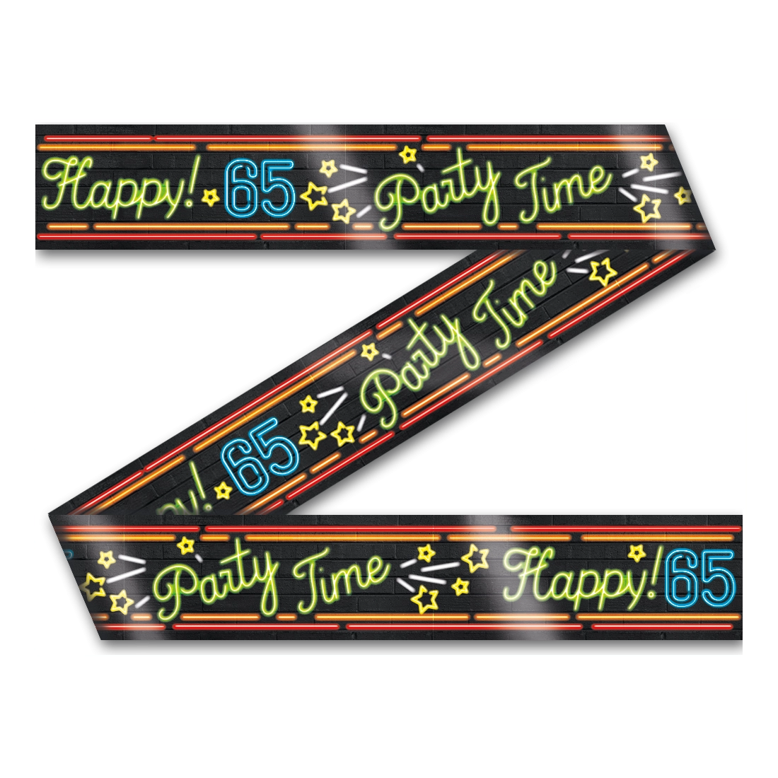 Afzetlint - 65 jaar - Neon