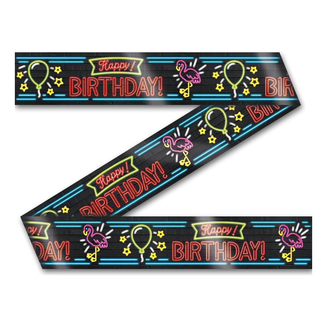 Afzetlint - Happy Birthday - Neon