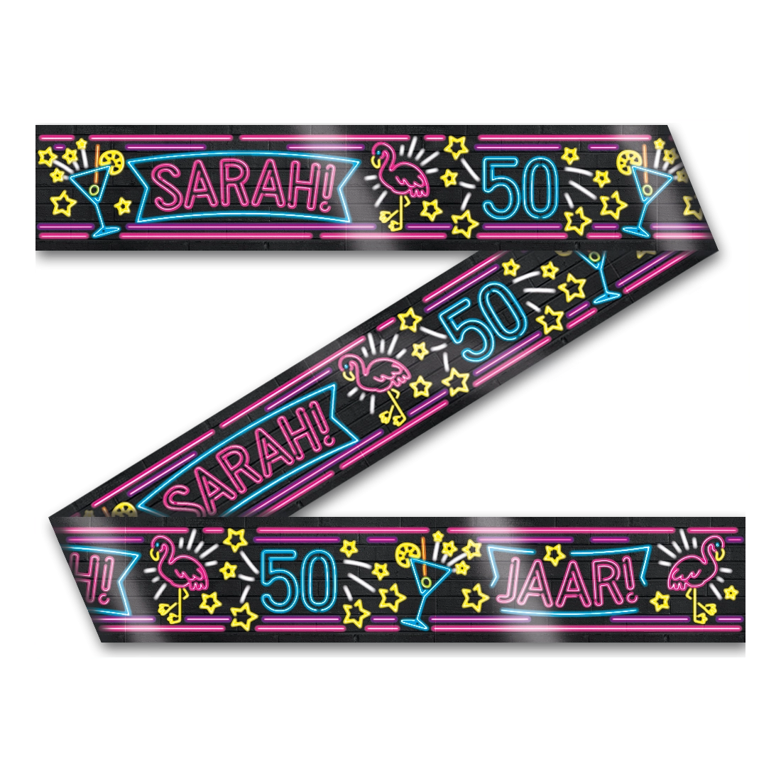 Afzetlint - Sarah 50 jaar - Neon