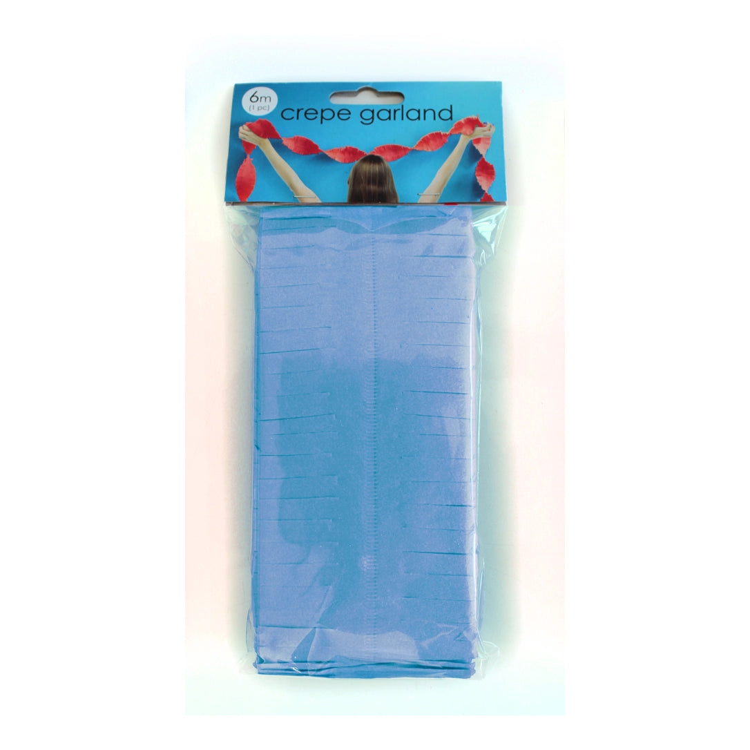 Baby blauwe Crêpe papier Slinger 6 meter
