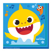 Baby Shark papieren servetten, 16 stuks