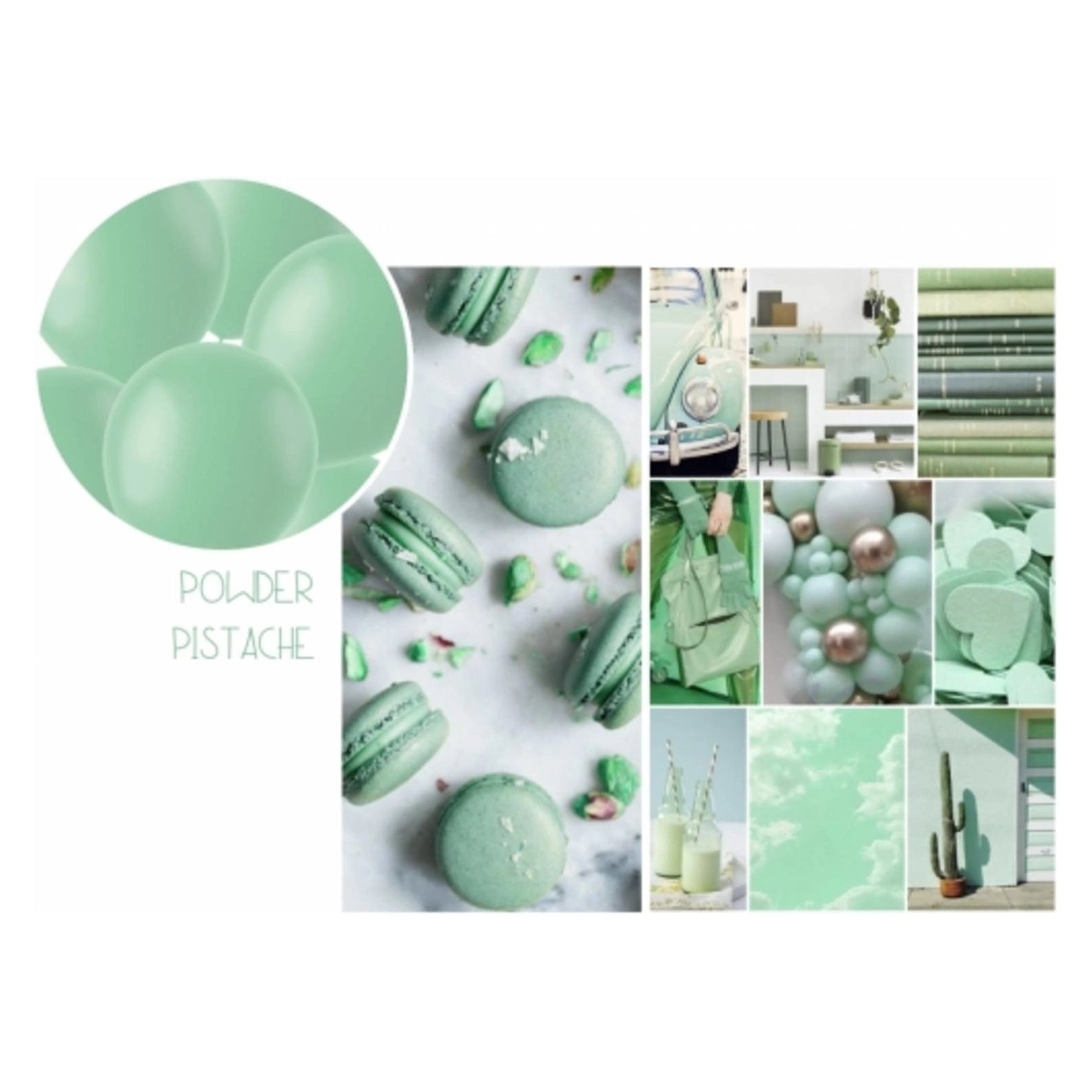 Ballon Powder Pistache Mat - 78 cm