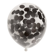 Ballonnen Confetti Zwart - 6 stuks - 30cm