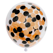 Ballonnen Confetti Zwart & Oranje - 6 stuks - 30cm