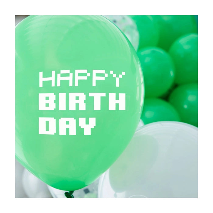 Ballonnen Happy Birthday Game On 5 stuks 30cm