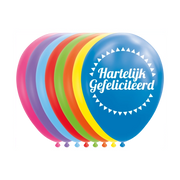 Ballonnen Hartelijk Gefeliciteerd - 8 stuks - 30cm
