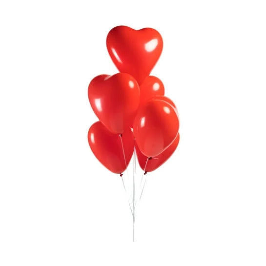 Ballonnen Hartvorm Rood - 6 stuks - 30cm