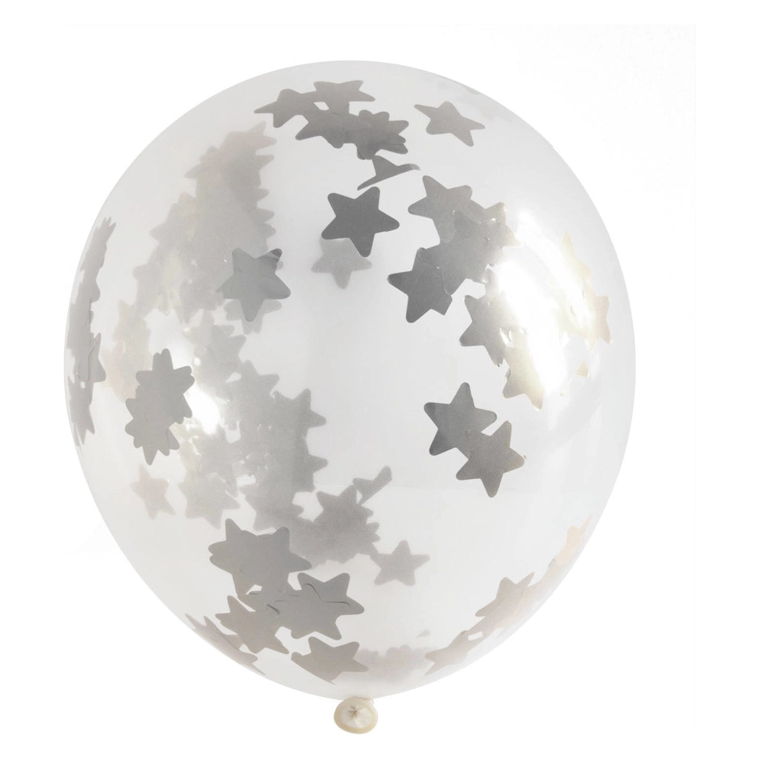 Ballonnen met Sterren Confetti 30cm en Tassel Slinger Zilver - 3 stuks