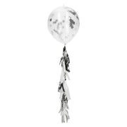 Ballonnen met Sterren Confetti 30cm en Tassel Slinger Zilver - 3 stuks
