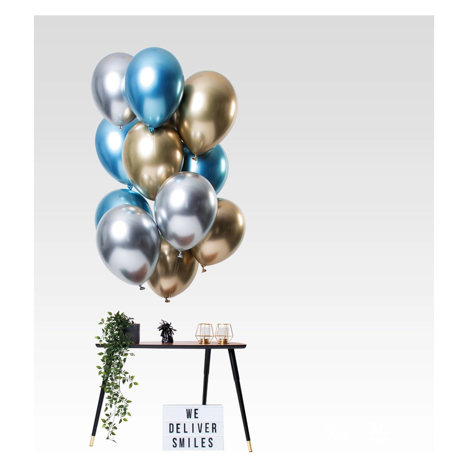 Ballonnen Mirror Effect Sapphire 33cm - 12 stuks