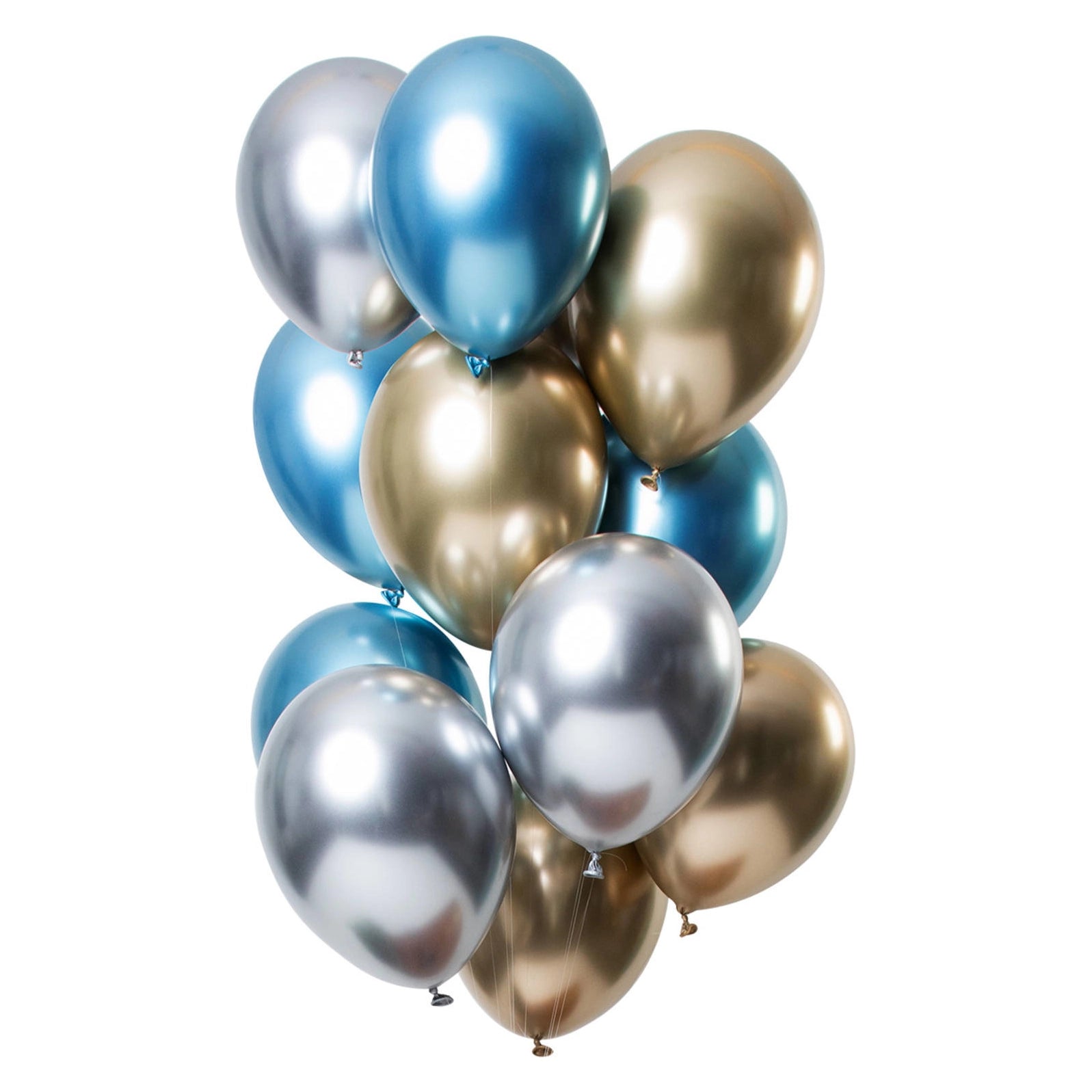 Ballonnen Mirror Effect Sapphire 33cm - 12 stuks