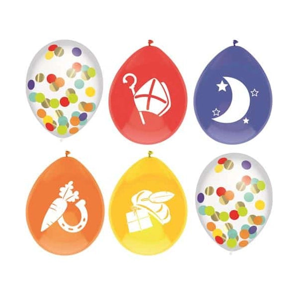 Ballonnen mix Sinterklaas 30cm 6st