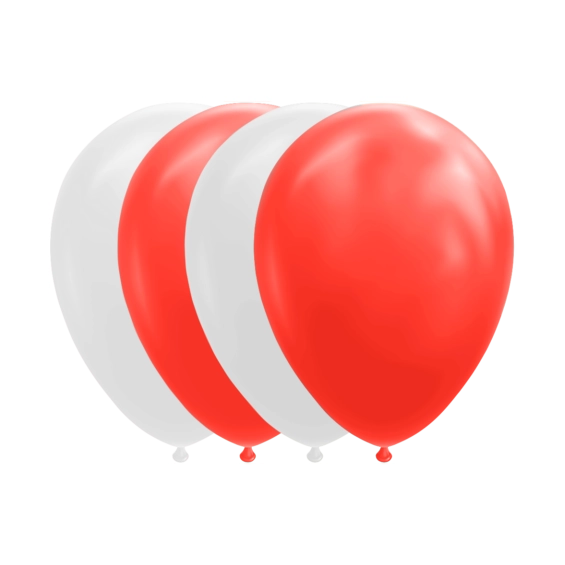 Ballonnen Rood & Wit - 10 stuks - 30cm
