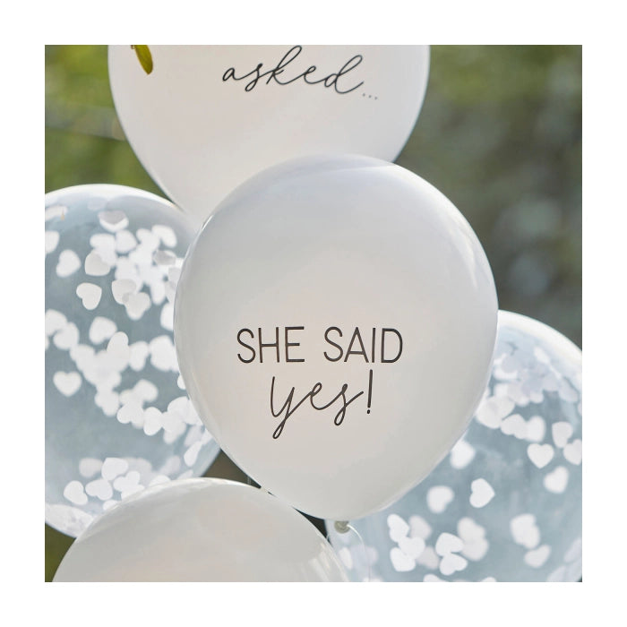 Ballonnen She said Yes 5 stuks 30cm