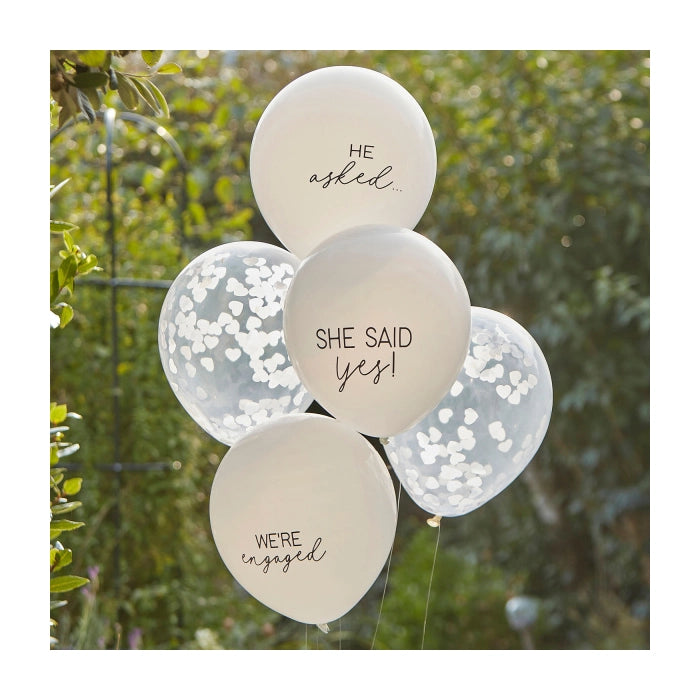 Ballonnen She said Yes 5 stuks 30cm