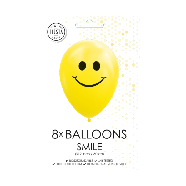 Ballonnen Smiley - 8 stuks - 30cm