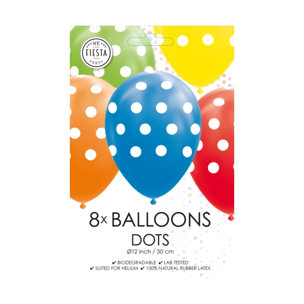 Ballonnen Stippen - 8 stuks - 30cm