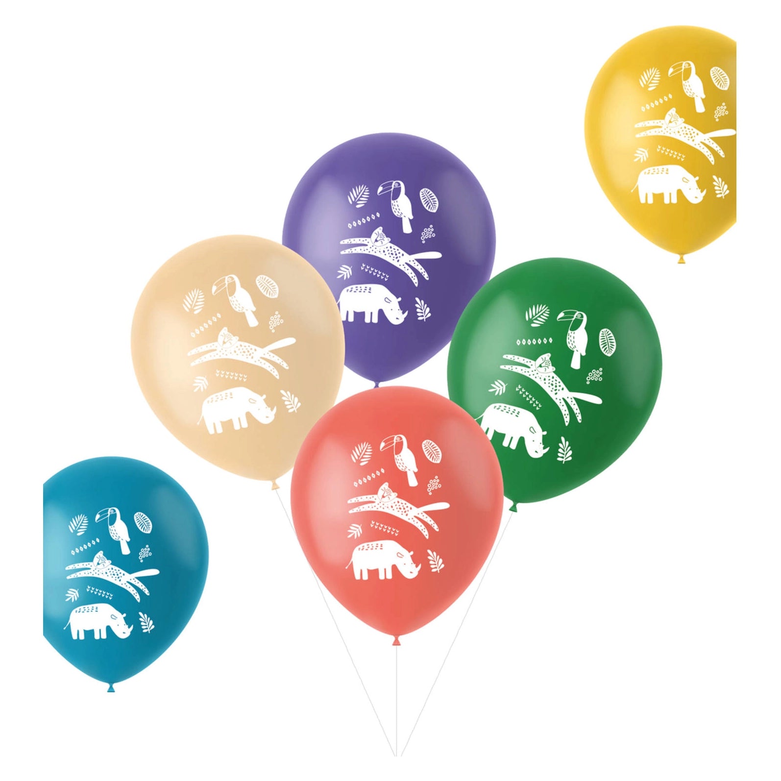 Ballonnen Zoo Party 33cm - 6 stuks