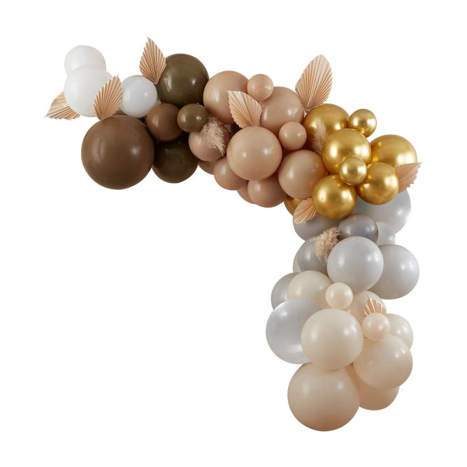 Ballonnenboog goud, bruin en nude 4m