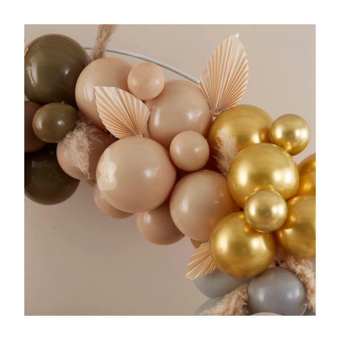 Ballonnenboog goud, bruin en nude 4m