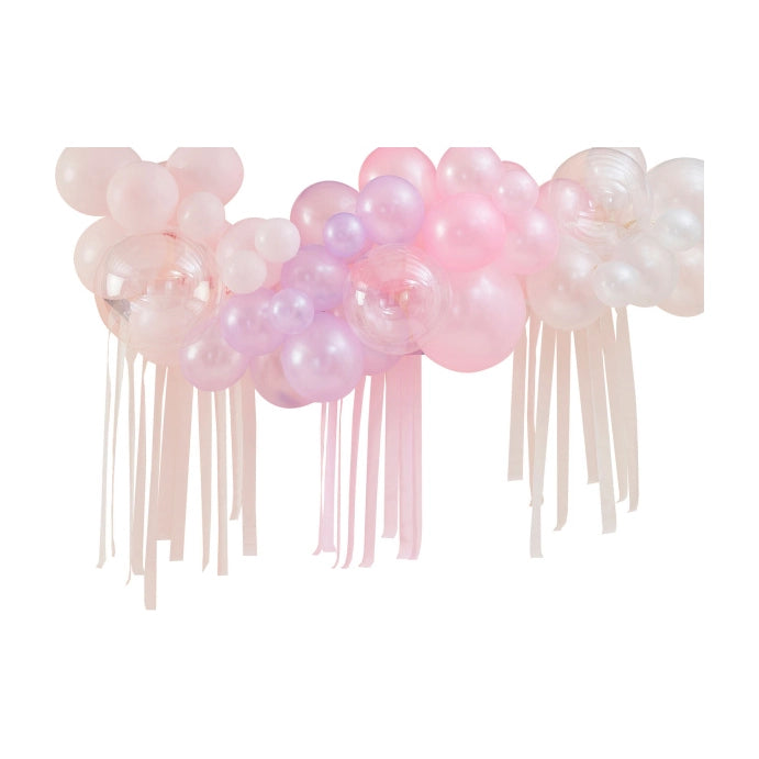 Ballonnenboog pastel met streamers 3m